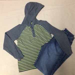 Boys Hooded Long-sleeve T-shirt